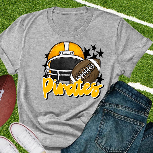 Pirates football helmet gold-DTF