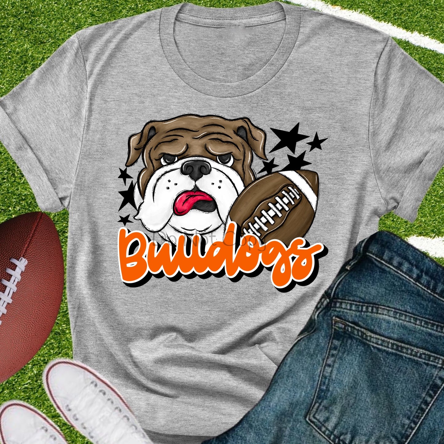 Bulldogs football orange-DTF