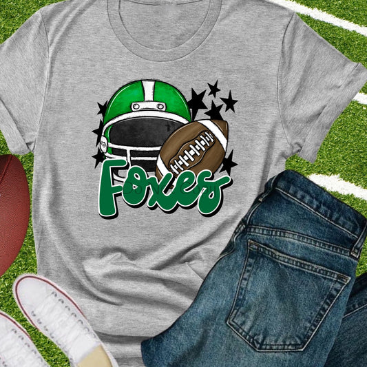 Foxes football helmet green-DTF