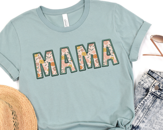 Mama floral faux embroidery-DTF