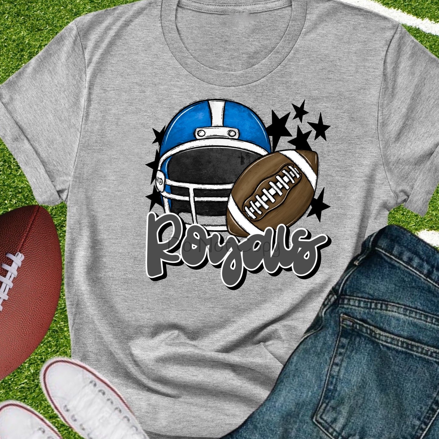 Royals football helmet royal gray-DTF