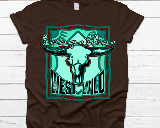 Keep the west wild teal-DTF