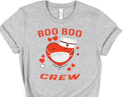 Boo boo crew heart mask on-DTF