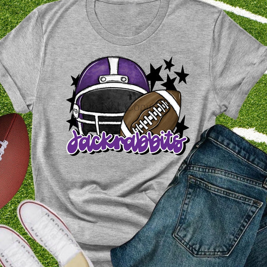 Jackrabbits football helmet purple-DTF