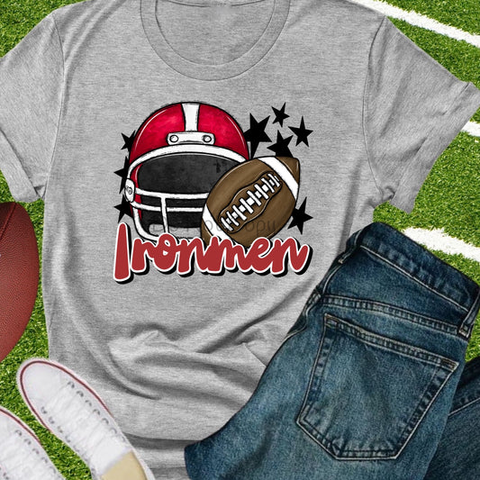Ironmen football helmet red-DTF