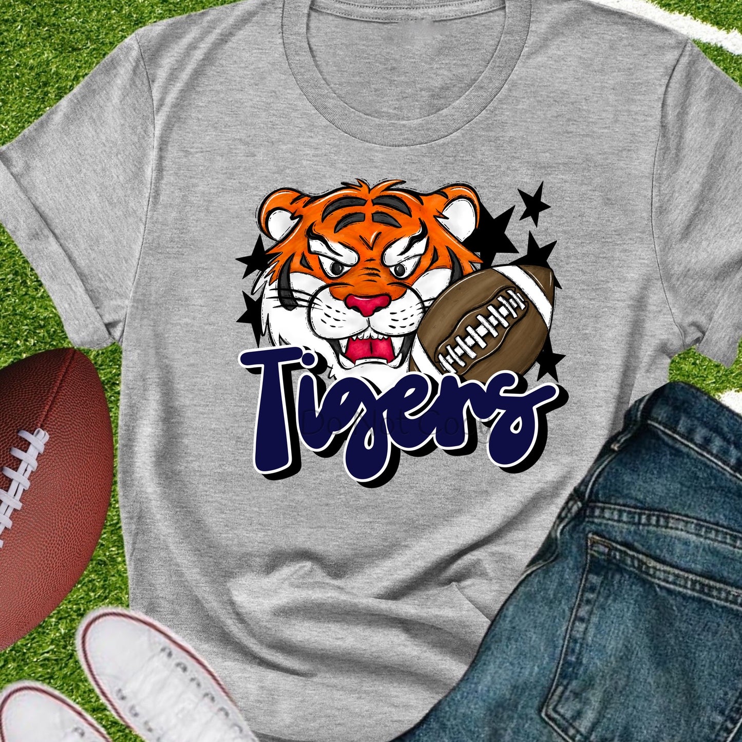 Tigers football navy-DTF