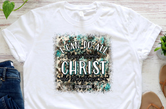 I can do all things through Christ leopard background-DTF