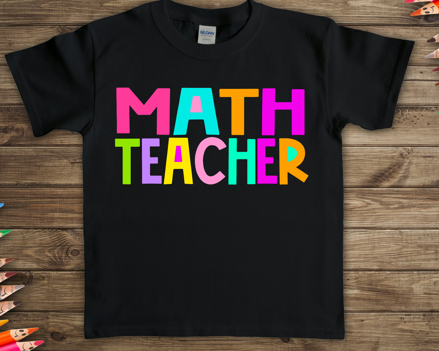 Math Teacher- bright color-DTF