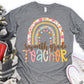 Seventh grade teacher floral rainbow-DTF