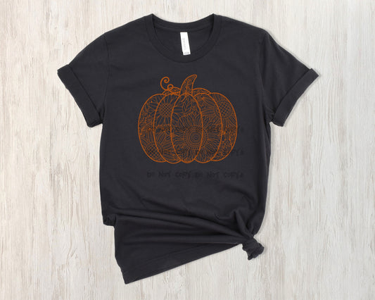 Sunflower outlined pumpkin -DTF