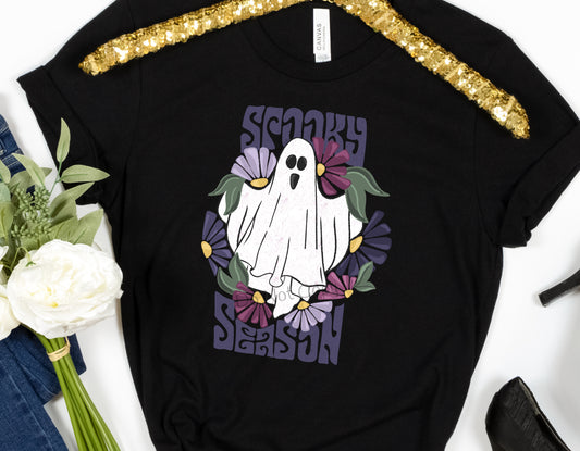 Spooky season ghost flowers-DTF