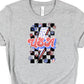 USA lightning bolt checker background-DTF