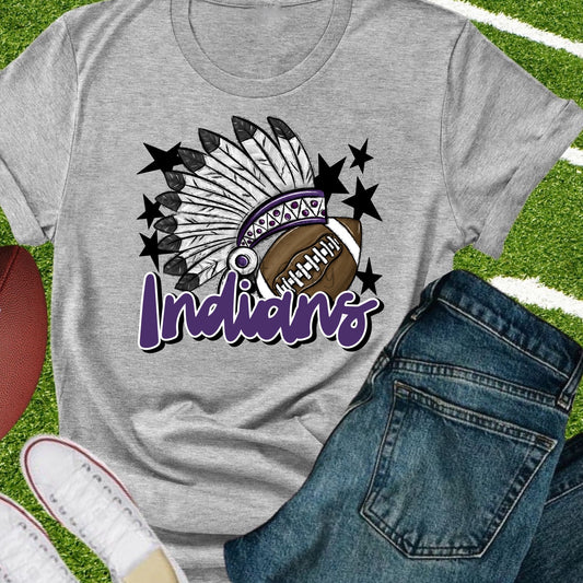 Indians football purple-DTF