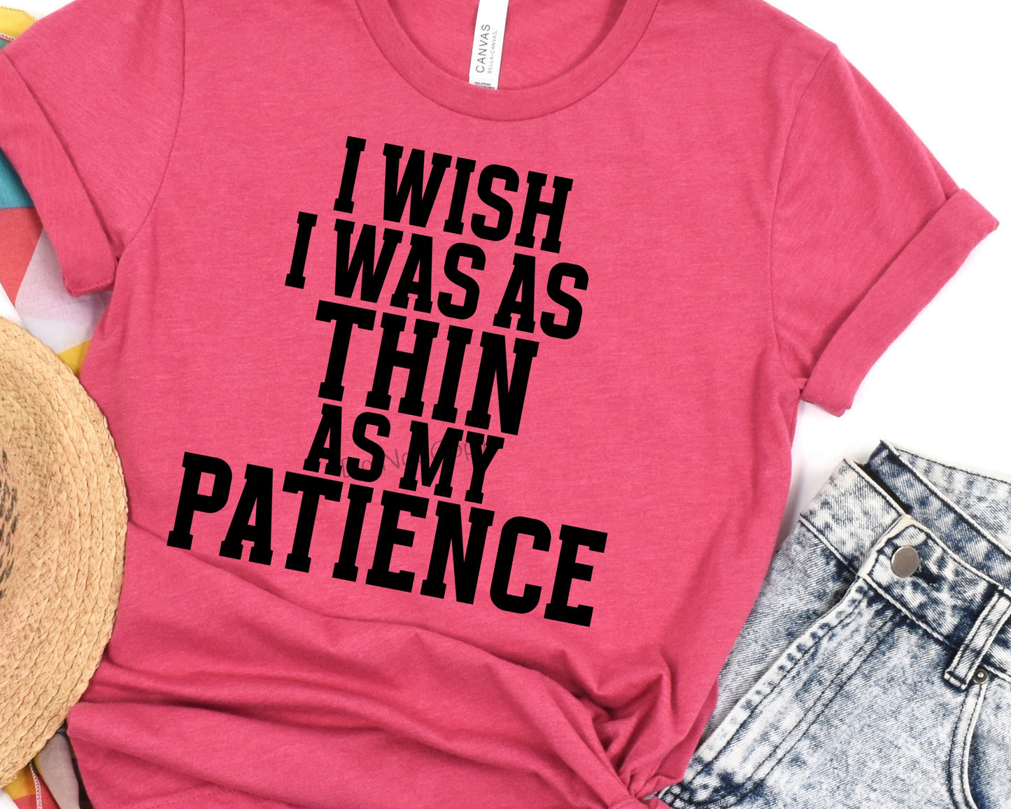 I wish I was as thin as my patience black-DTF