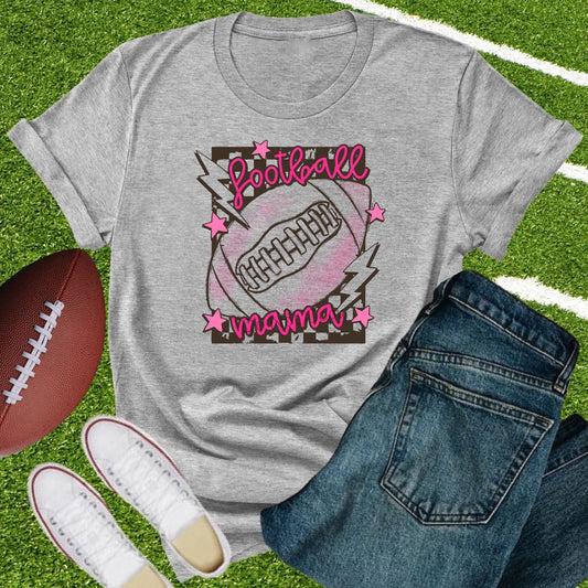 Football mama pink football bolt-DTF