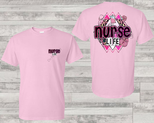 Nurse life pink (BACK)-DTF