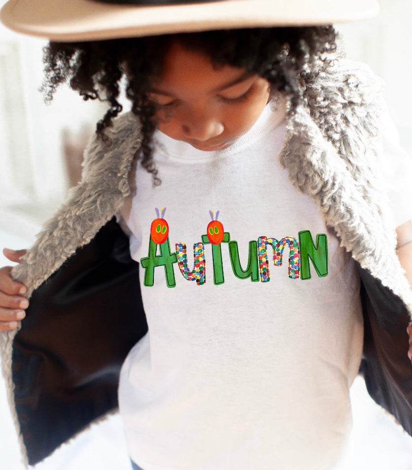 Custom hungry caterpillar word -DTF