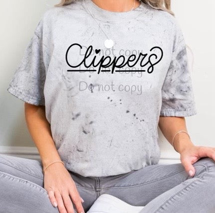 Hand lettered Clippers -DTF