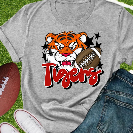 Tigers football red-DTF