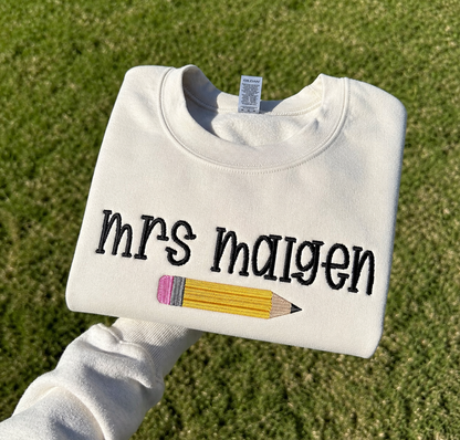 Teacher Appreciation:  Embroidered