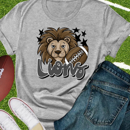 Lions football gray-DTF