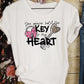 You forever hold the key to my heart pink lock leopard key-DTF