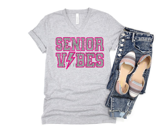 Senior vibes faux embroidery-DTF