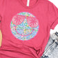 Colorful leopard smiley with shades-DTF