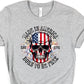 Made in America flag skull black writing -DTF