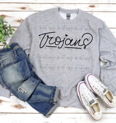 Hand lettered Trojans-DTF