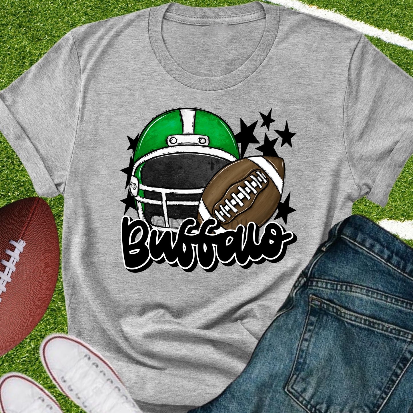Buffalo football helmet green black-DTF