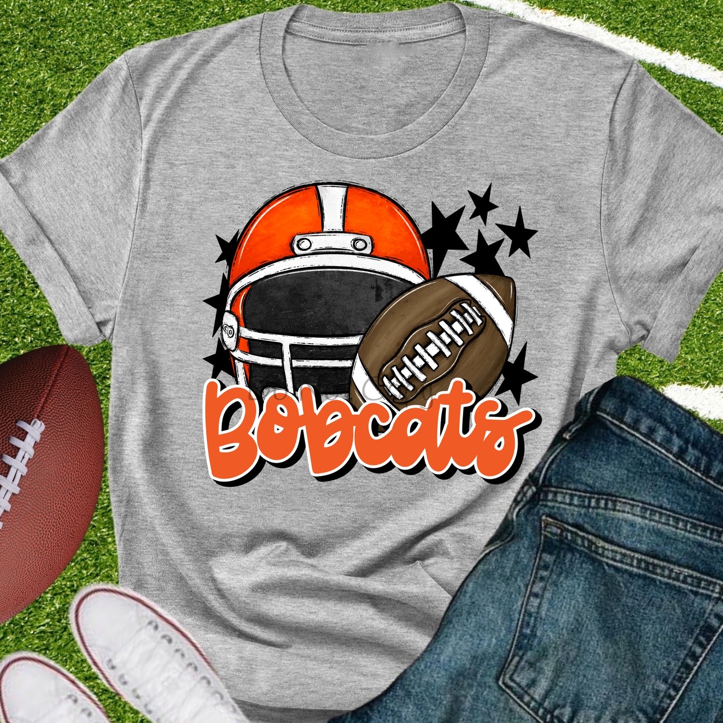 Bobcats football helmet orange-DTF