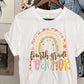 Fourth grade teacher floral rainbow-DTF
