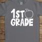 1st grade apple white-DTF