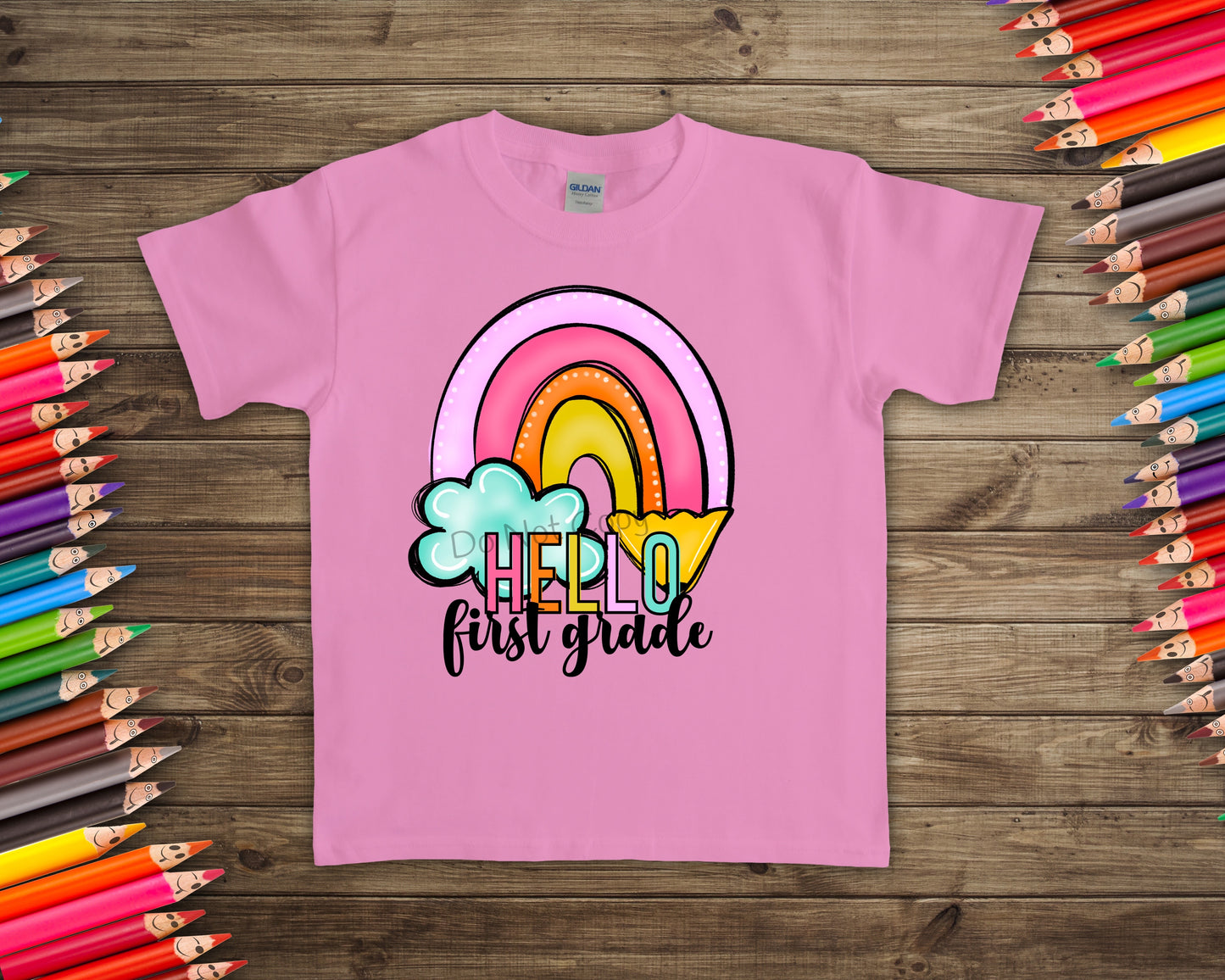 Hello first grade rainbow-DTF