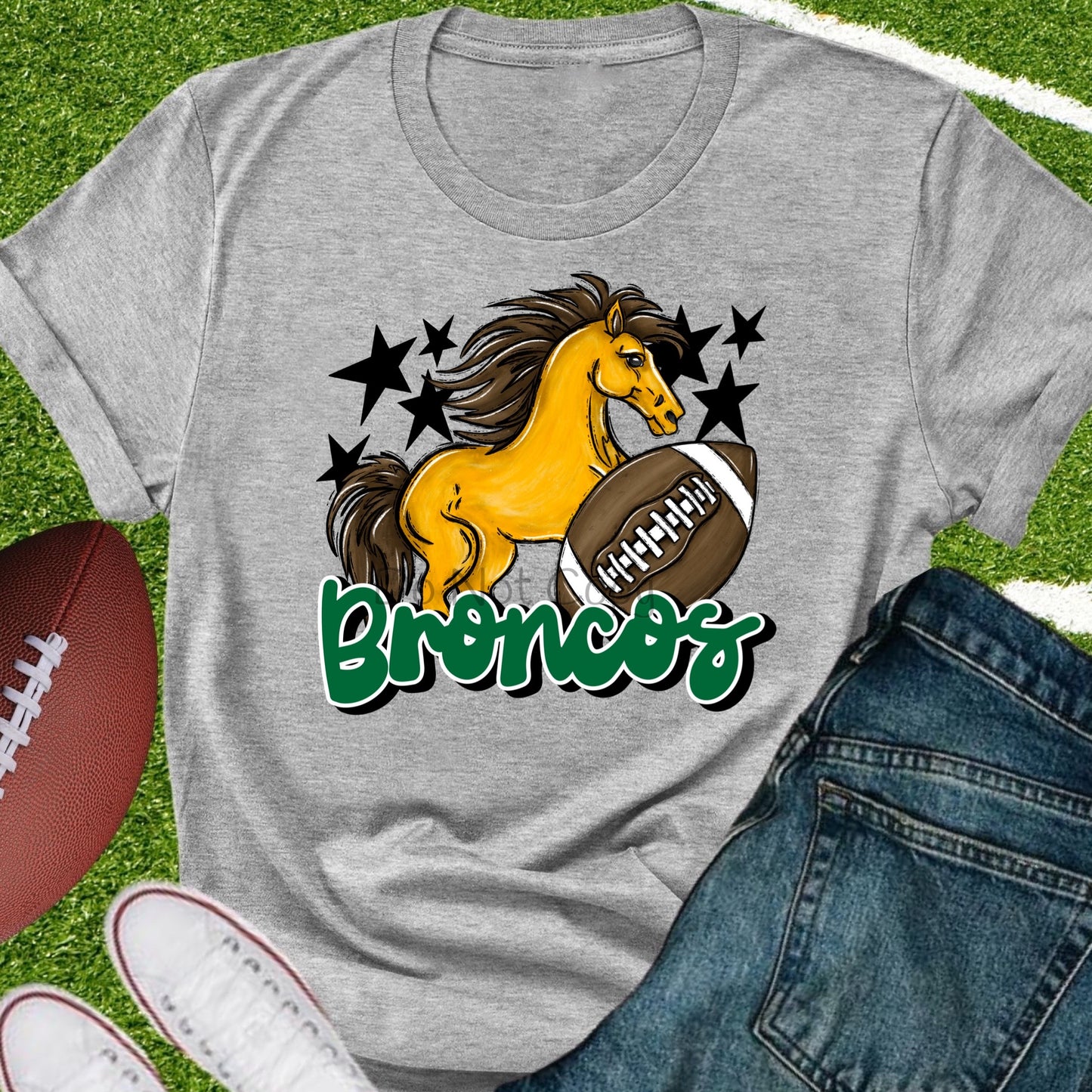 Broncos football green-DTF
