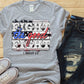 Fight the good fight black outline black white flag-DTF