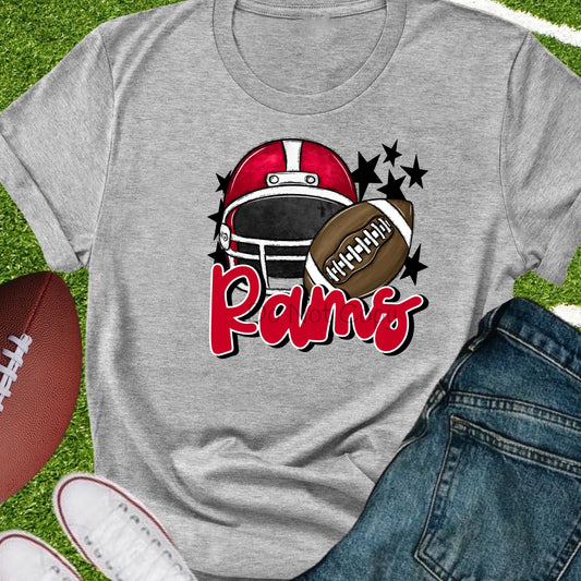Rams football helmet red-DTF