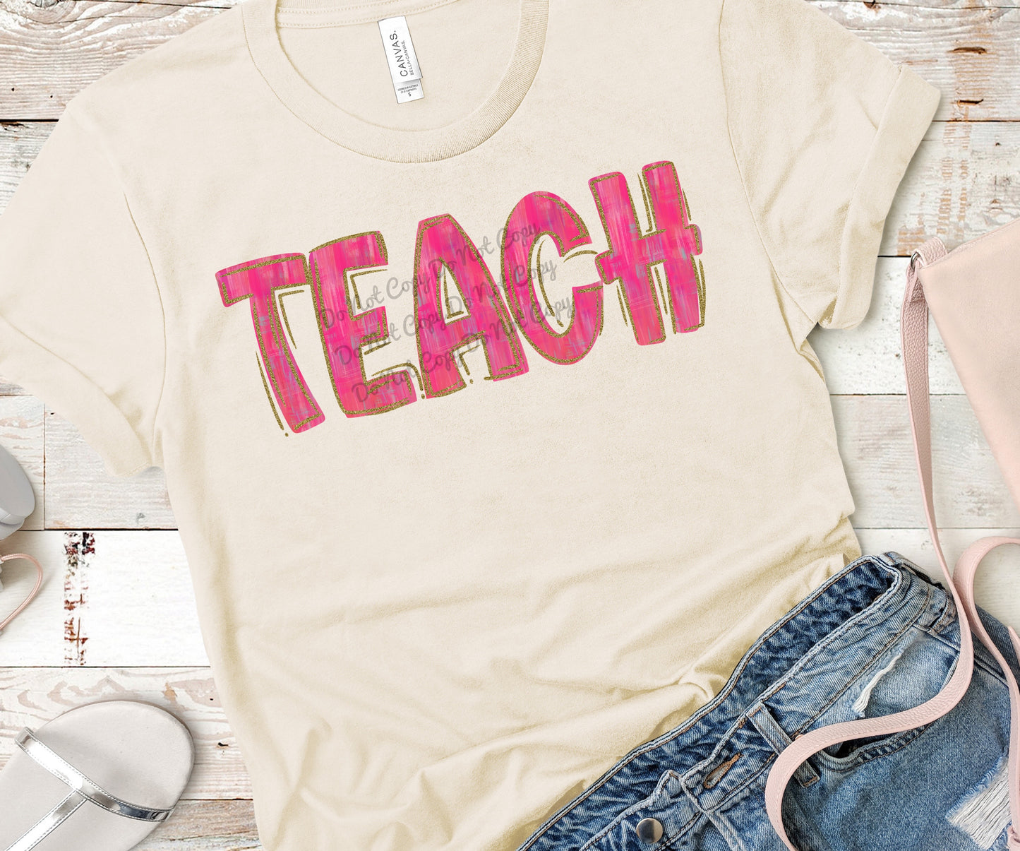 Teach pink gold-DTF