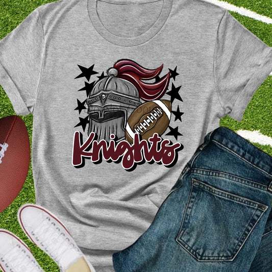 Knights football maroon-DTF