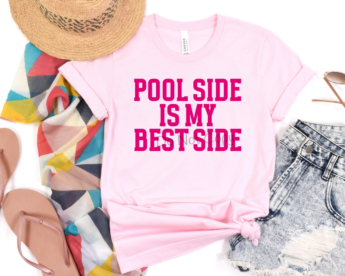 Pool side is my best side pink-DTF