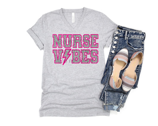 Nurse vibes faux embroidery-DTF