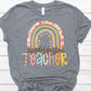 Kindergarten teacher floral rainbow-DTF