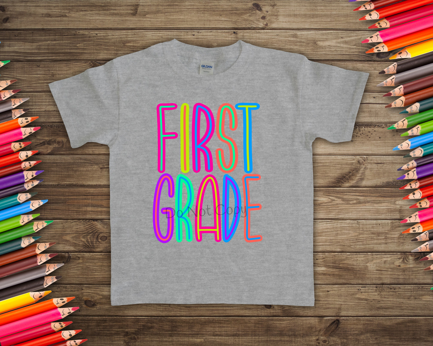 First grade neon-DTF