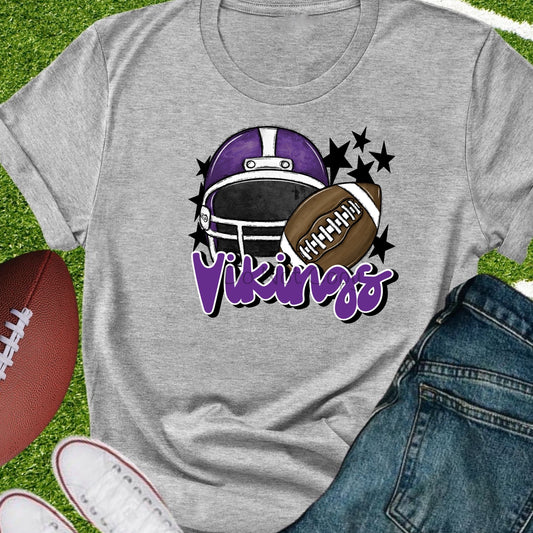 Vikings football helmet purple-DTF