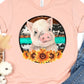 Pig circle sunflowers-DTF