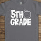 5th grade apple white-DTF