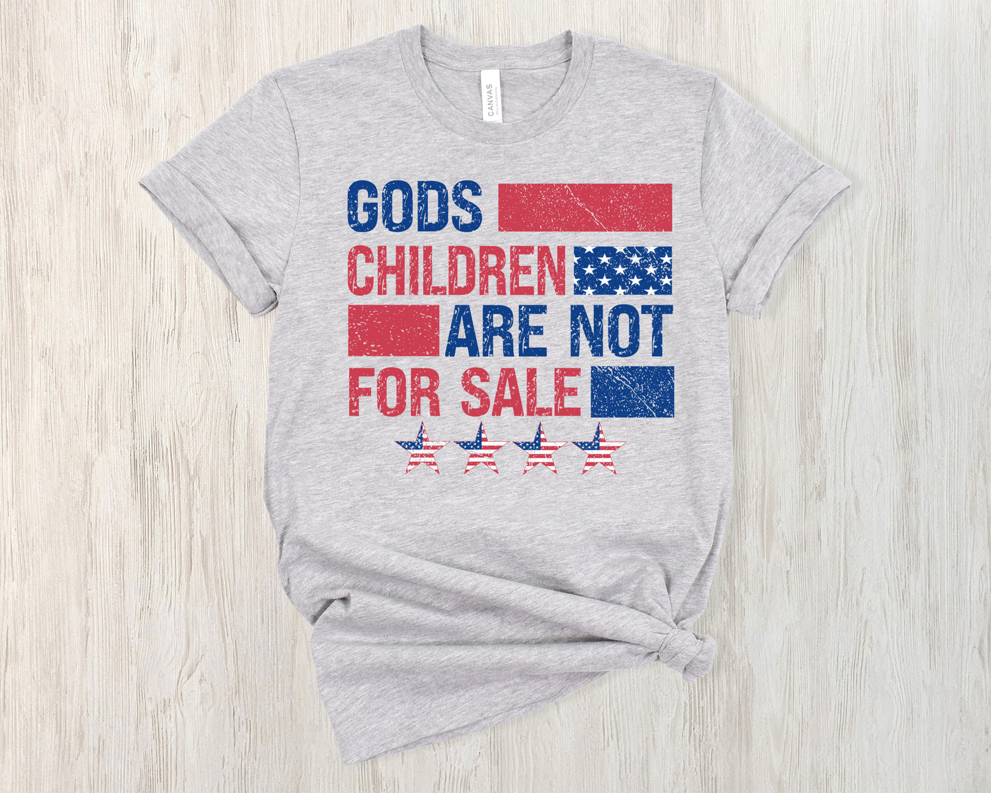 Gods Children are not for Sale(red blue with stars)-DTF