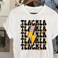Teacher stacked pencil bolt-DTF