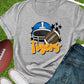 Tigers football helmet blue gold-DTF